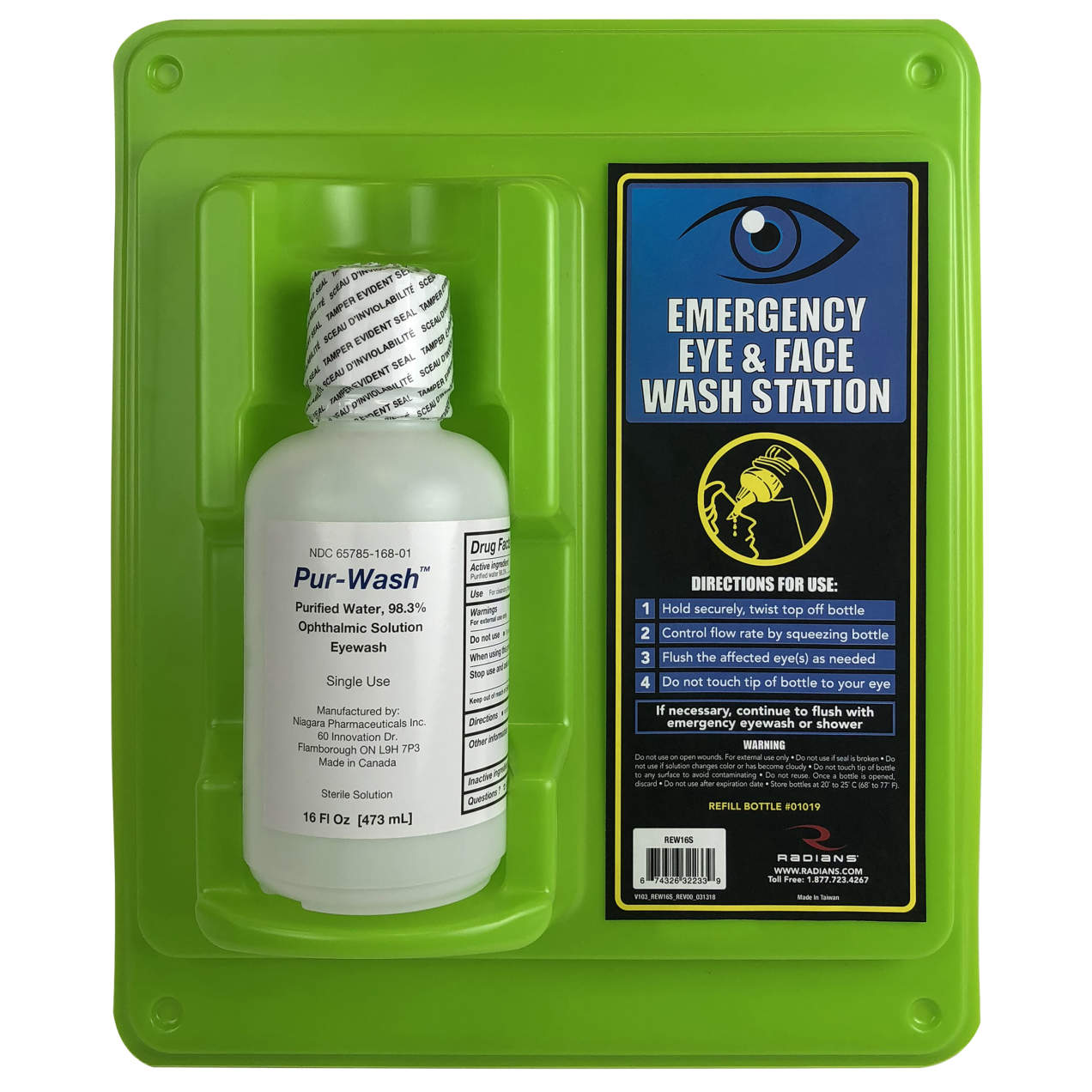 32 oz Single Bottle Eye Wash Station