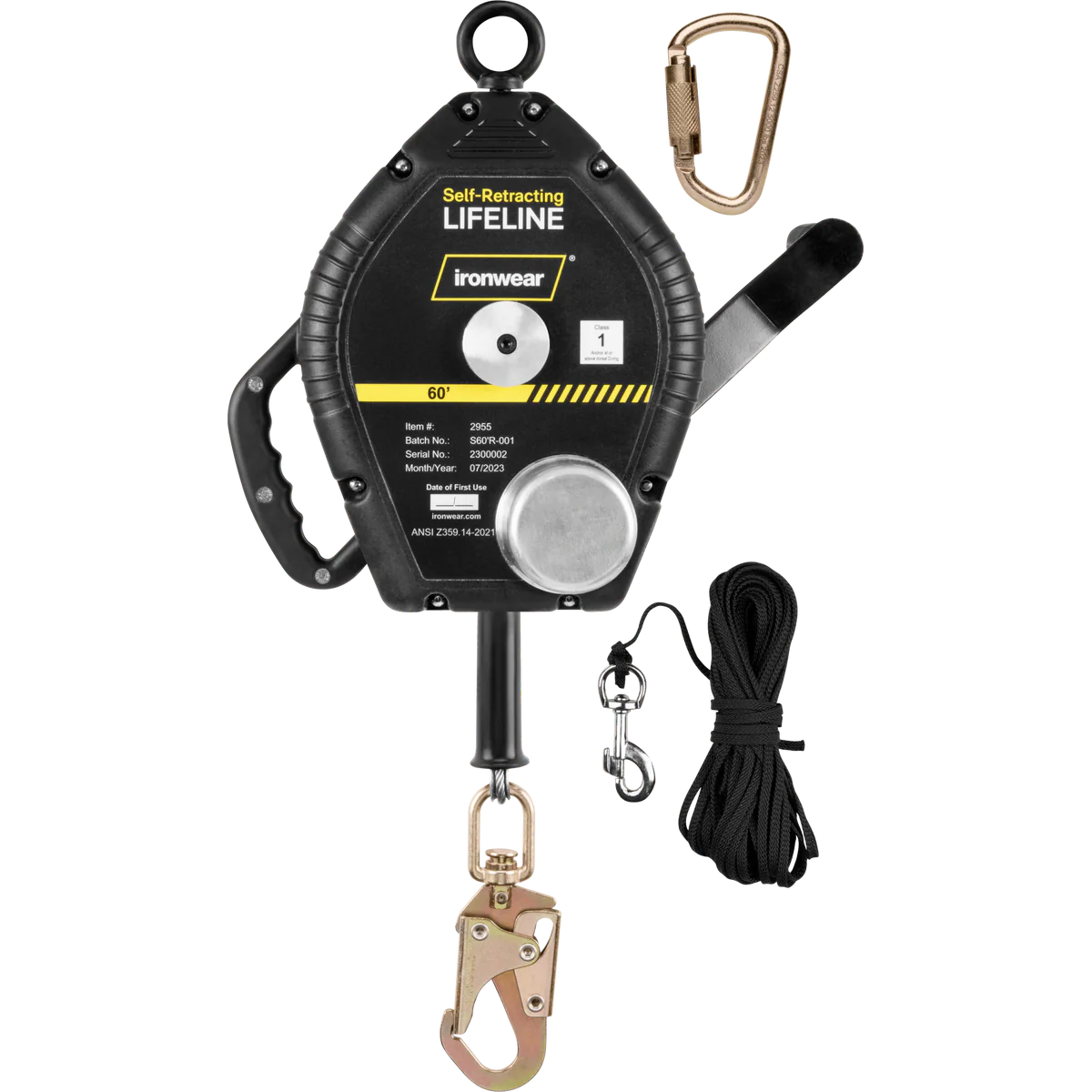 Ironwear 60’ Confined Space 3-Way Self Retracting Lifeline
