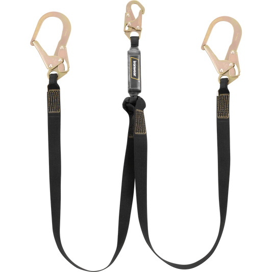 6' Twin Leg Lanyard w/ External Shock Pack & Rebar Hooks
