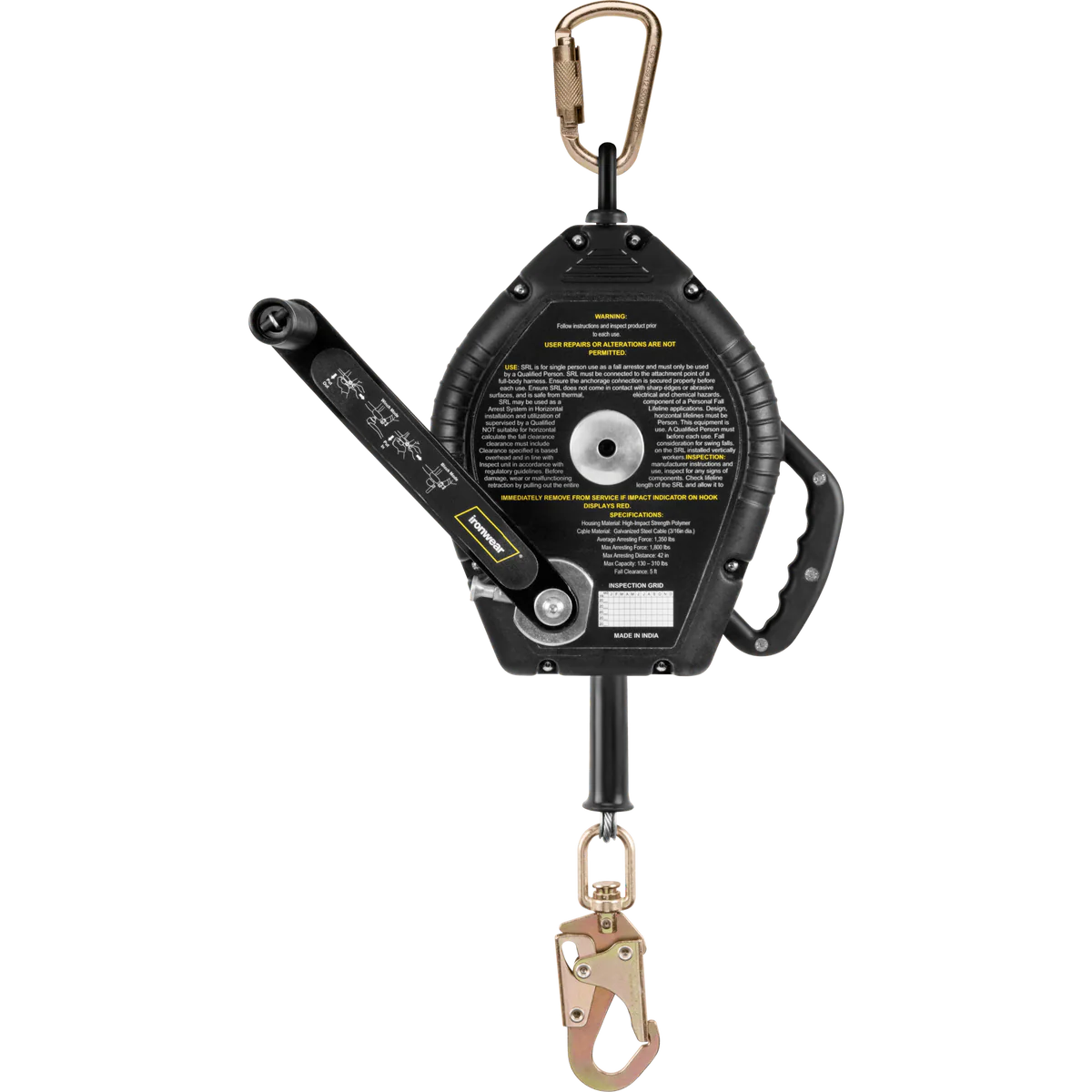 Ironwear 60’ Confined Space 3-Way Self Retracting Lifeline